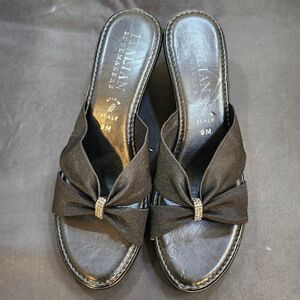 ITALIAN SHOEMAKER CRISS-CROSS STRAP ESPADRILLE WEDGE SANDAL
